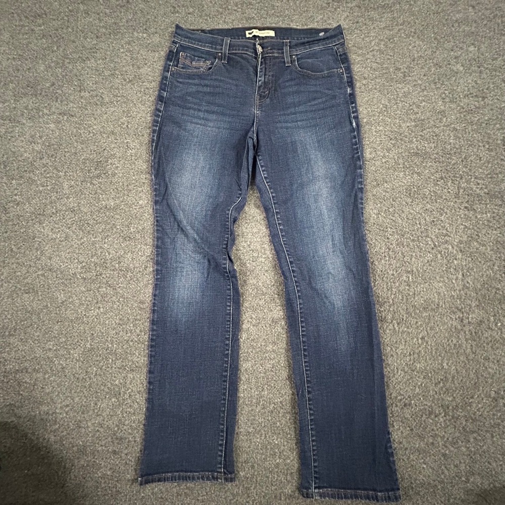 Levi's Jeans Womens Size 12 Dark Wash 505 Straight Leg Flap Pocket Denim Stretch